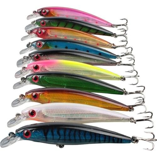 10pcs Fishing Lure Wobblers 11cm 13g Floating Minnows Freshwater Bass Pike Bait