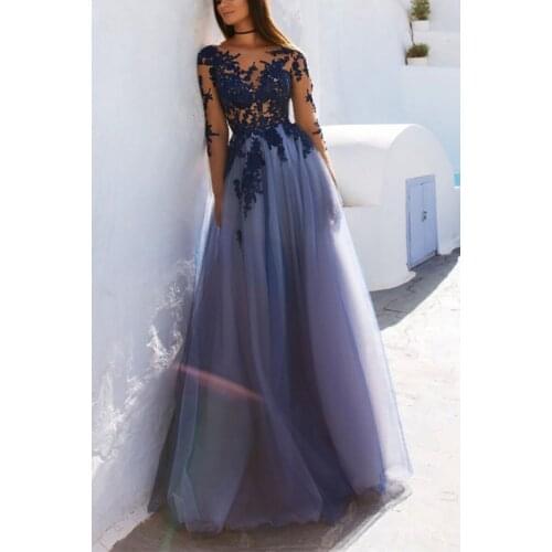 2019 Appliques Evening Dress Tulle Dress Party Custom Design Robe De Soiree Abendkleider 2019