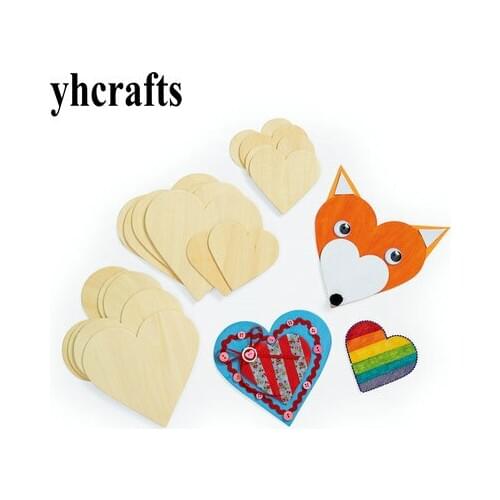 24PCS/LOT.Paint unfinished wood heart,Wood toys,Drawing toys,Family fun,Early educationl toys,Kindergarten toys,Wood crafts