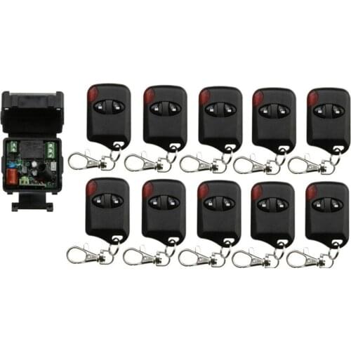 AC220V 1CH Wireless Remote Control Switch System teleswitch 1*Receiver + 10*cat eye Transmitters for Appliances Gate Garage Door