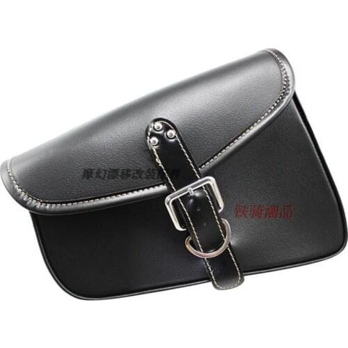 Brand black PU Leather scooter side bag for harley bag motorcycle Saddle Bag for Harley Davidson XL883 1200 X48 moto luggage