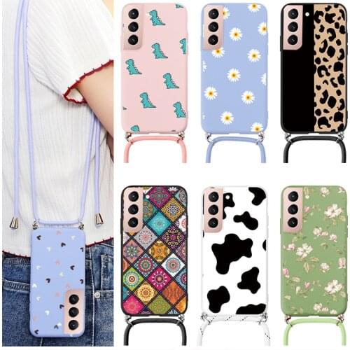 For Samsung Galaxy S21 Plus Ultra Case Strap Cord Chain Necklace Lanyard Phone Case Cover For Samsung S 21 s21+ s21plus Fundas