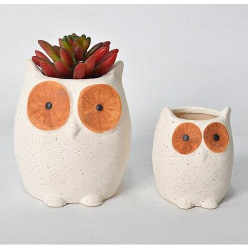 Flower Pot Hand-Painted Cartoon Owl Pot Ceramic Pot Succulent Plant Pot Home Decoration