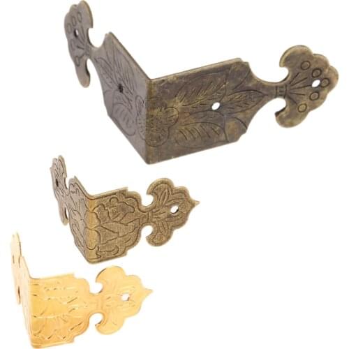 12Pcs/lot Box Corners Bat Flower Lace Decorative Protector Antique Bronze/Gold Bracket Metal Book Albums Protectors Scrapbooking