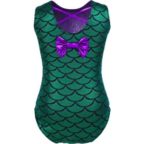 Kids Girls Summer Swimsuit Scales Printed Halter Bikini Jumpsuit Mermaid One Piece Swimsuit Swimwear Bathing Beachwear Bikini