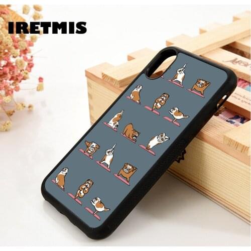 Iretmis 5 5S SE 6 6S Soft TPU Silicone phone case cover for iPhone 7 8 plus X Xs 11 Pro Max XR Funny dog Yoga