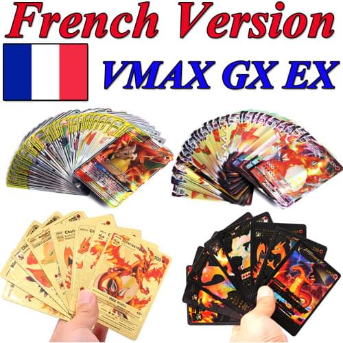 50-200 Pcs French Pokemon Cards Shining TAKARA TOMY Cards Game TAG TEAM EX GX V MAX Battle Carte Trading Children Toy