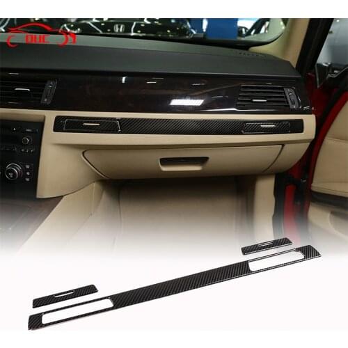 ABS Carbon Fiber Style Console Glove Box Water Cup Holder Panel Cover Trim Strip Kit Fit For BMW 3 Series E90 E92 E93 Accessorie