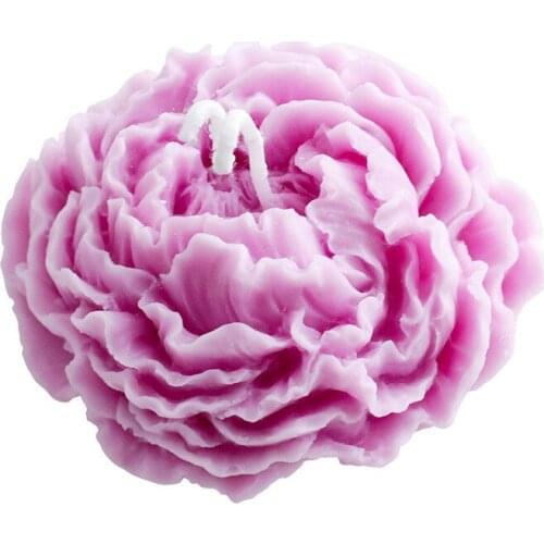 Korean 3D Big Peony Flower Mold Diy Scented Candle Handmade Soap Dripping Soft Silicone Flower Mold