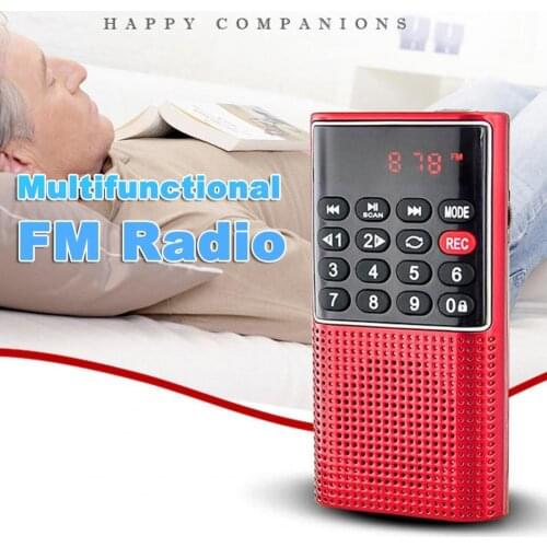 Mini FM Radio Multifunctional Rechargeable Portable USB TF Micro-SD Card MP3 Player Handheld Speaker for Outdoor L-328