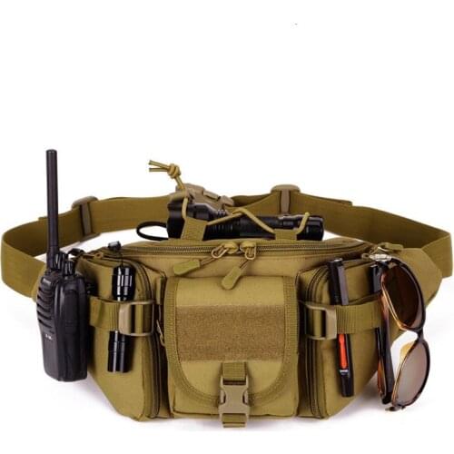 Mens Tactical Molle Waterproof Chest Bags Outdoor Hiking Fishing Sports Hunting Ridig Waist Pack Belt Pouch Shoulder Haversack