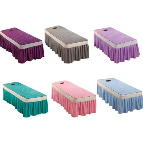 Soft SPA Massage Table Beauty Bed Sheet Cover with Face Breath Hole for Home SPA Salon Use