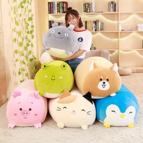 Soft Animal Cartoon Pillow Cushion Cute Fat Dog Cat Totoro Penguin Pig Frog Plush Toy Stuffed Lovely kids Birthyday Gift