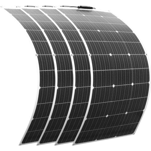 100W 200W 300W 400W Solar Panel Kit 12V 24V Flexible Monocrystalline Photovoltaic Panels Solar High Efficiency Paneles Solares