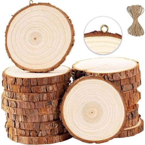 Natural Wood Slices Wooden Circles Craft Unfinished Wood Kit For Arts And DIY Crafts Wooden Slices Christmas Ornaments