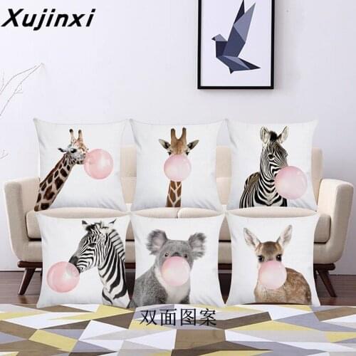 Nordic small fresh bubble panda pillowcase cute