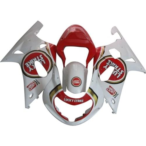 Brand new Fairings for SUZUKI GSXR 600 750 2001 2002 2003, White Red fairing kit GSXR600 GSXR750 01 02 03 PL100