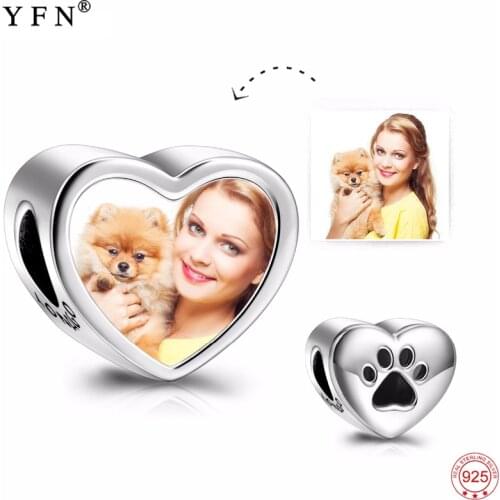 Wholesale Photo Heart Charm DIY Jewelry For Bracelet and Necklace Memory Gift Private Custom Jewelry
