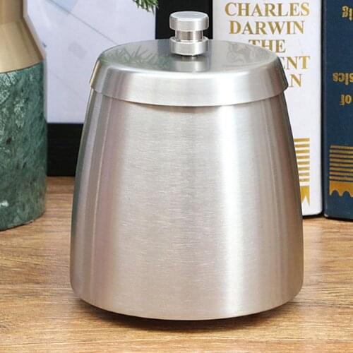 Large Windproof Ashtray For Patio Beautiful Tabletop Smoke Stainless Steel Ashtray For Home Office Unbreakable Durable Supplies