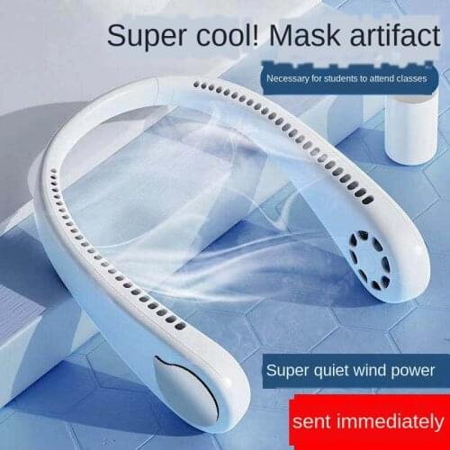 IDI hanging neck fan portable creative cooling temperature air conditioning outdoor mini USB charging fan small hanging neck fan