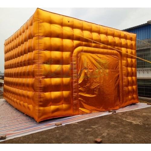 Portable Inflatable Golden Cube Tent Fashionable Air Square Party Tent Cubic Foldable Cheap Customized Toy Tent for Sale