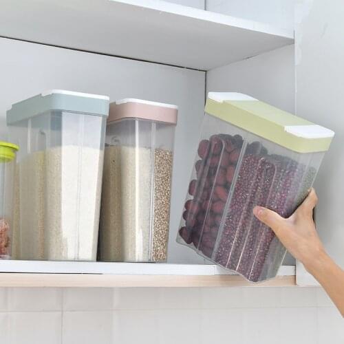Transparent Sealed Tank Kitchen Refrigerator Dry Food Storage Container Grain Dispenser