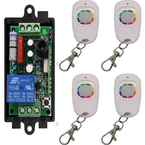 AC 220 V 1CH 1CH Wireless RF Remote Control Light Switch 10A Relay Output Radio Receiver Module+Transmitter Garage Doors/lamp