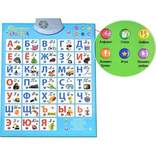 QITAI Russian language Learning Education Tablet baby toy Alphabet Music Machine Phonic Wall Hanging Chart talking Poster