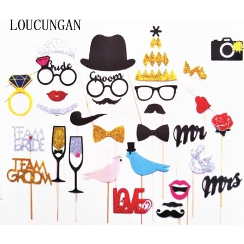 Team Bride PhotoBooth Props Bride To Be Mr Mrs Photo booth Props Just Married Bachelorette Party Decor Funny Glasses Mustache