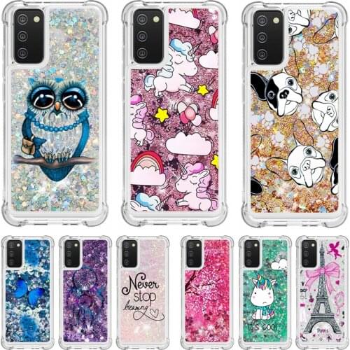 For Samsung Galaxy A02S Case Silicone Back Cover For Samsung A02S A02 S A 02S SM-A025F Phone Cases Glitter Quicksand Liquid Case