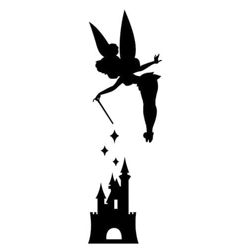 Fairy Magic Castle Cartoon Car Sticker For Car Window Decor Waterproof White Black L087