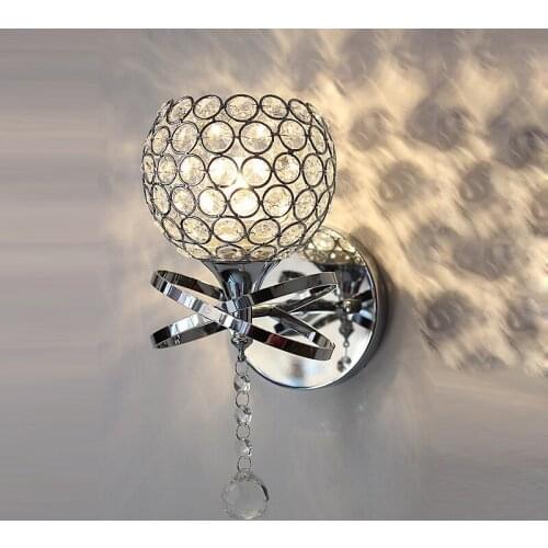 Modern Crystal Hanging Corridor Wall Lights Bedroom Wall Lamp Bedsides wall lights Mirror Front Wall Lighting Fixtures