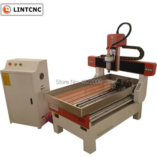 1.5kw 2.2kw spindle 6090 desktop cnc router wood engraving machine with rotary axis