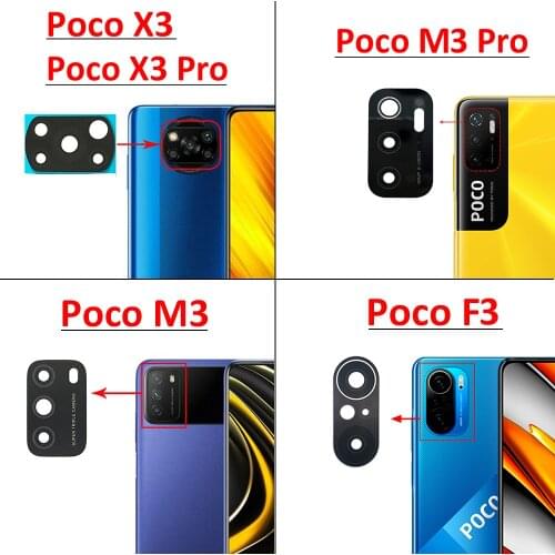 2Pcs Rear Back Camera Glass Lens For Xiaomi Redmi K30 Pro / Poco X2 / Poco Pocophone F2 Pro F1 / Poco X3 NFC With Adhesive