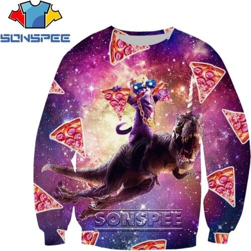 SONSPEE 3D Print Anima Alpaca Space Cat Pizza Animal Sweatershirt Men Sports Tops Women Long-sleeved Shirts Harajuku Cute Funny