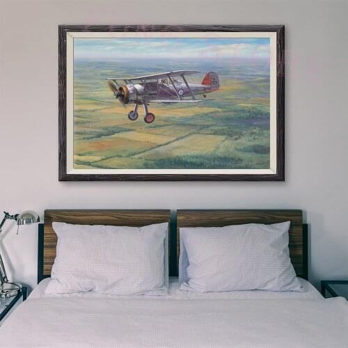T067 War Plane Flight Operations Retro Classic Painting 58 Custom Silk Poster Home Deco Wall Art Christmas Gift