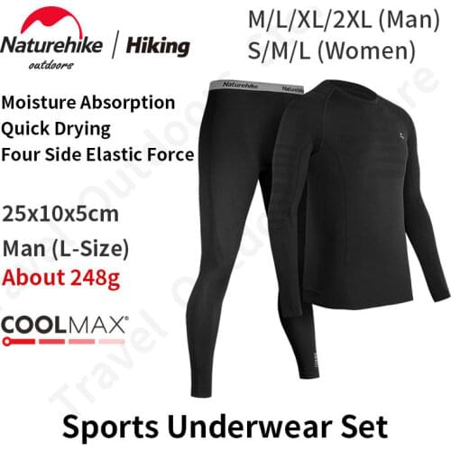 Naturehike Warm Underwear Panties Autumn And Winter Quick-Drying Moisture Thermal Sport Underwear Unisex Wicking Base coat