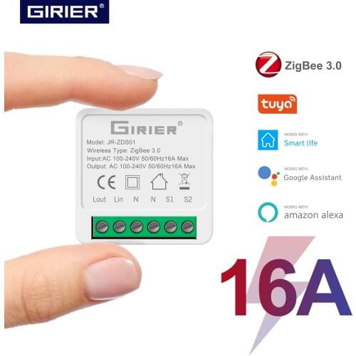 Tuya ZigBee 3.0 Smart Light Switch, Smart Home Automation DIY Module Breaker Support 2 Way Control, Works with Alexa Google Home