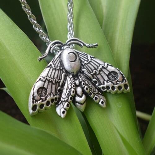 Wicca dead head moth necklace