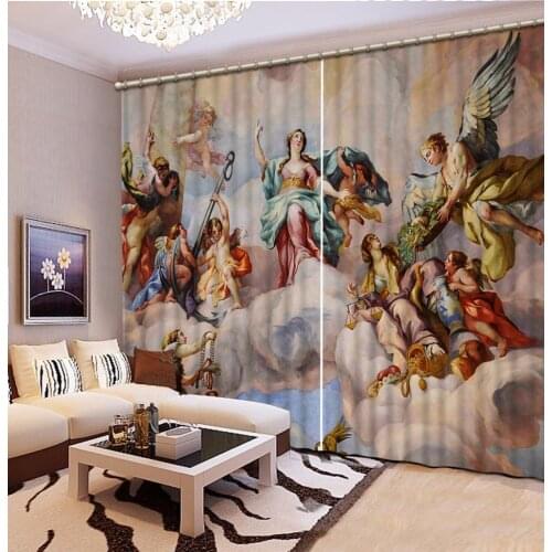 Custom Curtain Blackout Curtain Fabric European Style Angel Curtains For Bedroom Curtain For Bathroom Kitchen