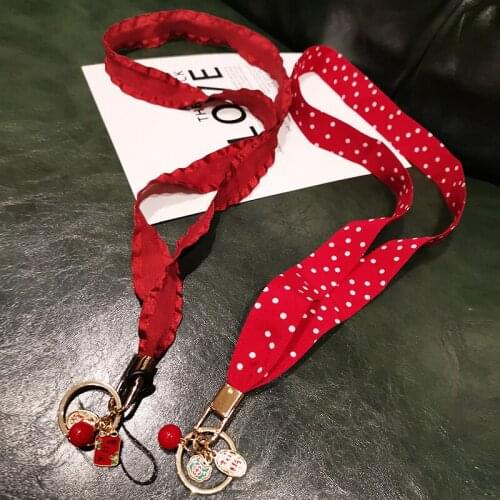 Mobile Phone Lanyard Hanging Neck Pendant Chinese Wind Anti-lost Rope Red Female Mobile Phone Case Universal Lanyard Keychain