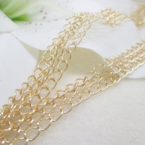 Vacuum plating gold chain handmade wide end tassel Chains for making jewelry accessories 3mm 1meter