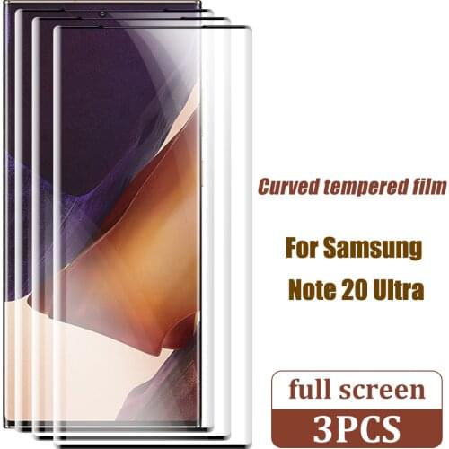 1/2/3PCS Curved Protective Tempered Glass For Samsung Galaxy Note 20 Ultra Screen Protector For Galaxy S21 S20 Note 20 Film