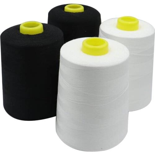 1 Pcs 40/2 8000Yards Black/ White Polyester Sewing Thread For Haberdashery Shirt Hand Embroidery Sewing Machines Threads