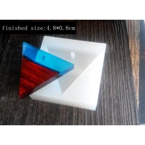 1pcs Perforated triangular Liquid silicone mold DIY resin jewelry pendant necklace pendant lanugo mold resin molds for jewelry