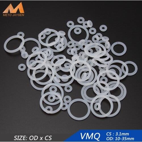20pcs VMQ Silicone Rubber Sealing O-ring Replacement White Seal O rings Gasket Washer OD 10mm-35mm CS 3.1mm DIY Accessories S61