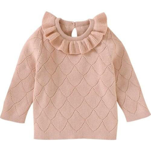 2020 Baby Girl Sweater Cotton Children Knitted Round Neck Solid Kids Pullover Clothes Infant Baby Sweaters