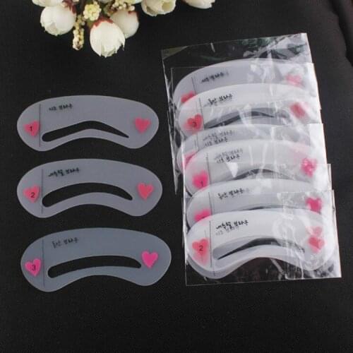 3-10Pcs Reusable Eyebrow Stencil Set Eye Brow DIY Drawing Guide Styling Shaping Grooming Template Card Easy Makeup Beauty Kit