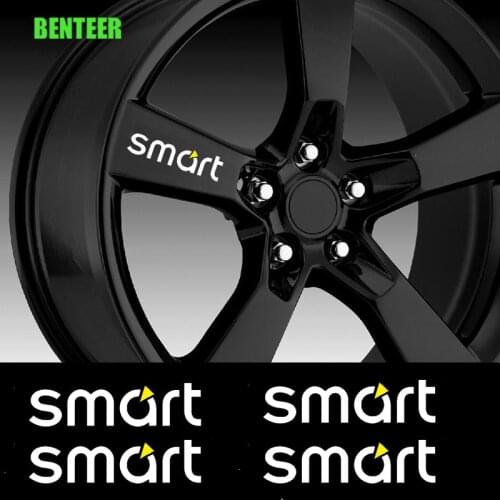 4pcs Car Wheel Rim Sticker For Mercedes Benz Smart Fortwo Forfour Forjeremy