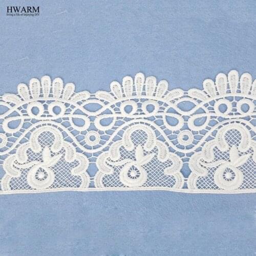 5yard 10cm white african lace fabric trim ribbon curtain DIY High-end fashionable bilateral wedding decoration New Unilateral